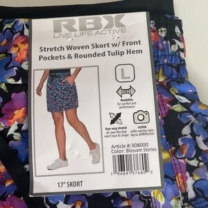 RBX Blossom Stories Floral Stretch Skort NWT
